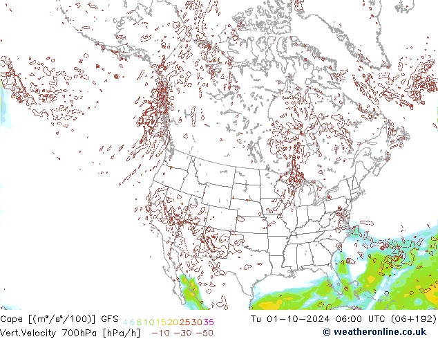 Cape GFS  01.10.2024 06 UTC