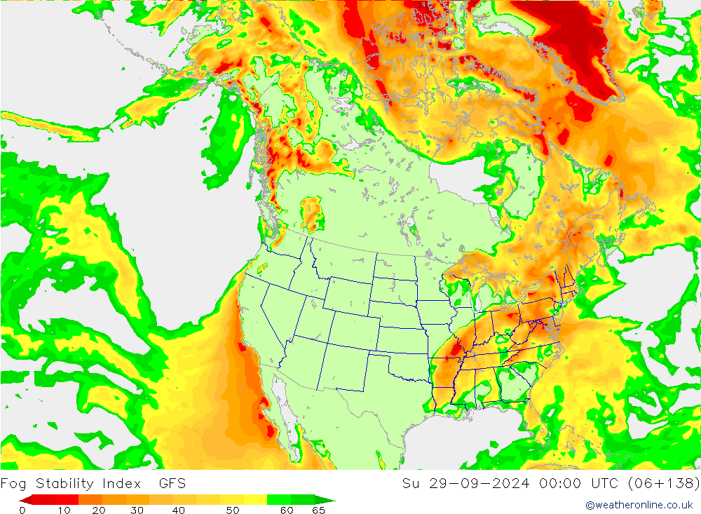 Fog Stability Index GFS Su 29.09.2024 00 UTC