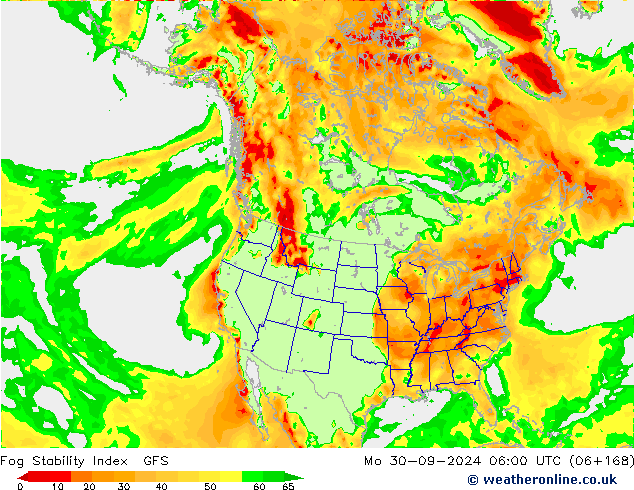 Fog Stability Index GFS Pzt 30.09.2024 06 UTC