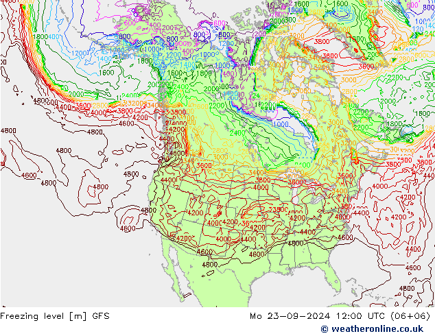 Frostgrenze GFS Mo 23.09.2024 12 UTC