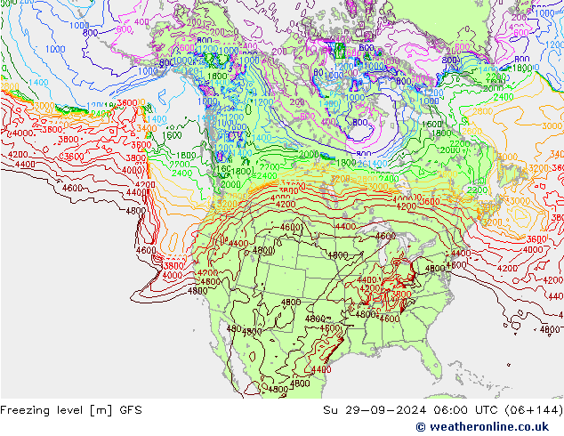 Nulgradenniveau GFS zo 29.09.2024 06 UTC