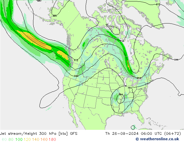 Courant-jet GFS jeu 26.09.2024 06 UTC