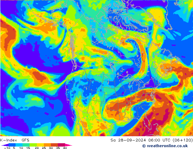 K-Index GFS sáb 28.09.2024 06 UTC