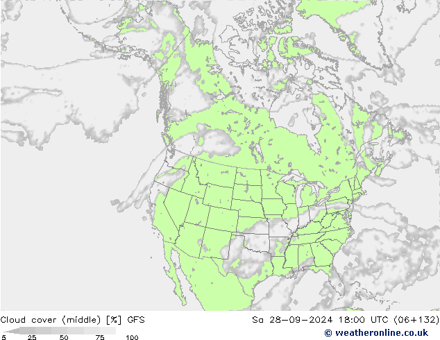 Bewolking (Middelb.) GFS za 28.09.2024 18 UTC