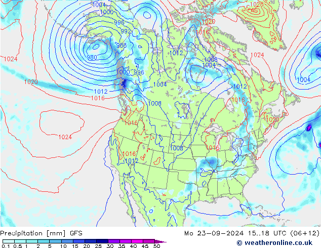 Niederschlag GFS Mo 23.09.2024 18 UTC