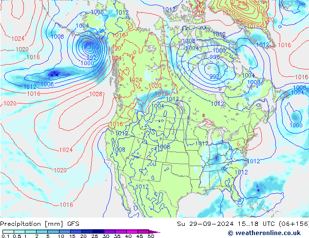 Precipitation GFS Su 29.09.2024 18 UTC