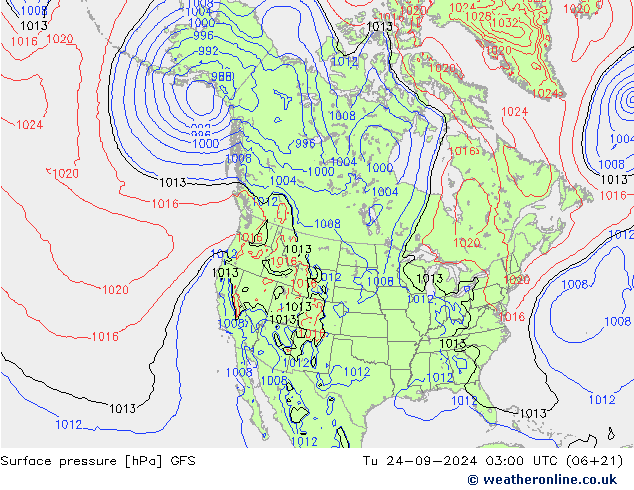 pressão do solo GFS Ter 24.09.2024 03 UTC