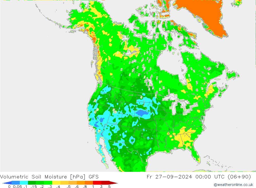 Volumetric Soil Moisture GFS Sex 27.09.2024 00 UTC