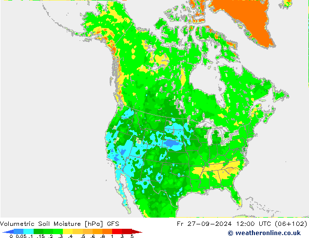 Volumetric Soil Moisture GFS Fr 27.09.2024 12 UTC