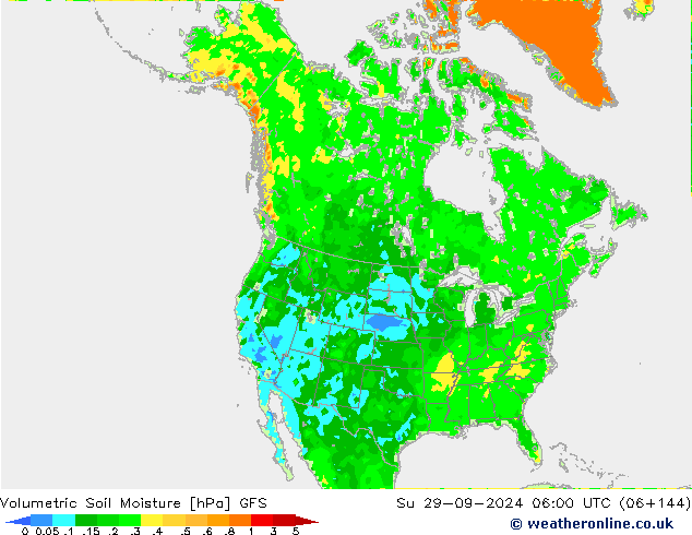 Volumetric Soil Moisture GFS Ne 29.09.2024 06 UTC