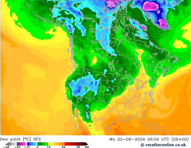 Taupunkt GFS Mo 23.09.2024 06 UTC