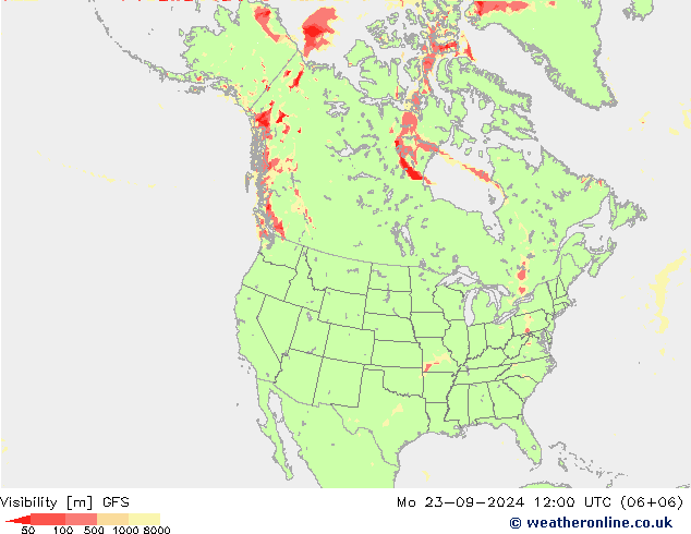 Visibility GFS Mo 23.09.2024 12 UTC