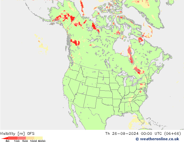 Visibility GFS Th 26.09.2024 00 UTC