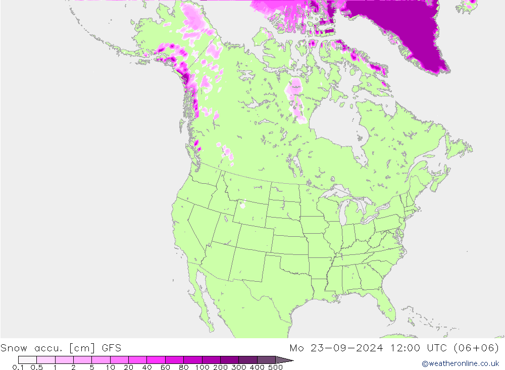 Snow accu. GFS Po 23.09.2024 12 UTC