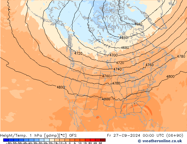 Height/Temp. 1 hPa GFS pt. 27.09.2024 00 UTC