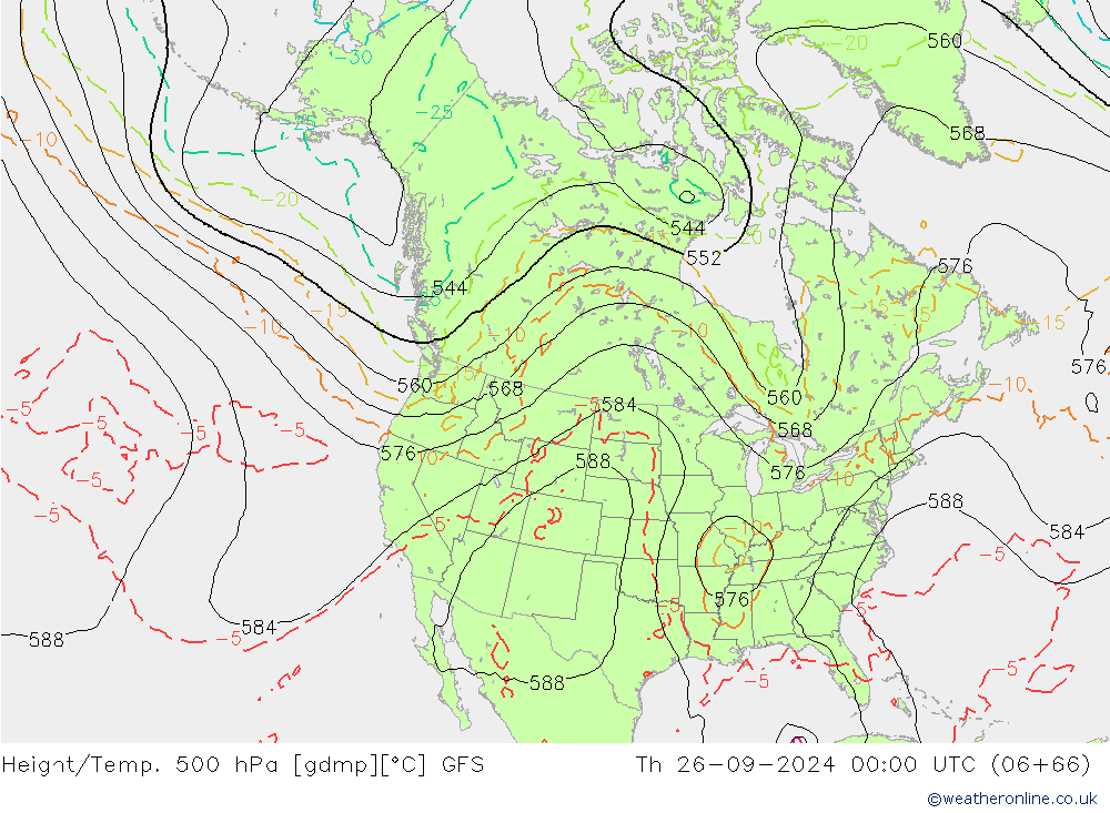 Z500/Rain (+SLP)/Z850 GFS Qui 26.09.2024 00 UTC