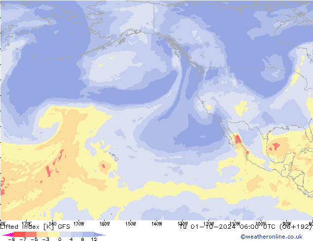 Indice de soulèvement GFS mar 01.10.2024 06 UTC