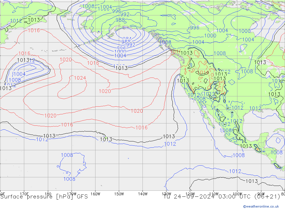 Surface pressure GFS Tu 24.09.2024 03 UTC