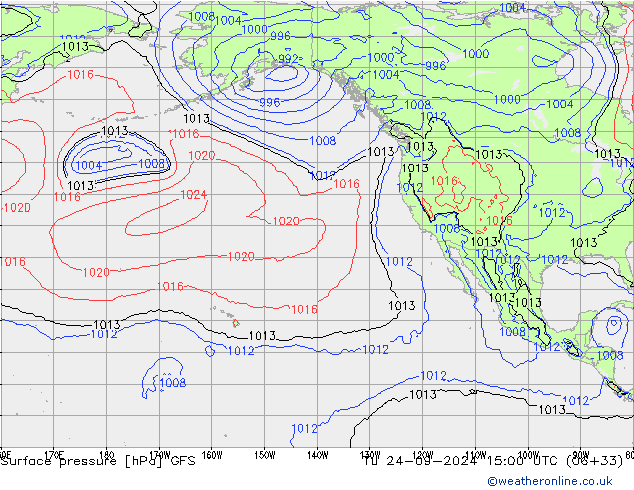 Pressione al suolo GFS mar 24.09.2024 15 UTC