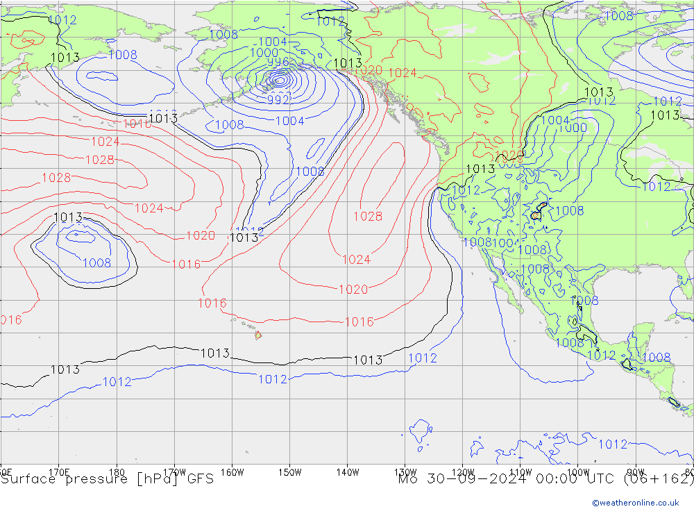 ciśnienie GFS pon. 30.09.2024 00 UTC