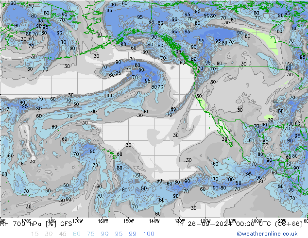 RH 700 hPa GFS gio 26.09.2024 00 UTC