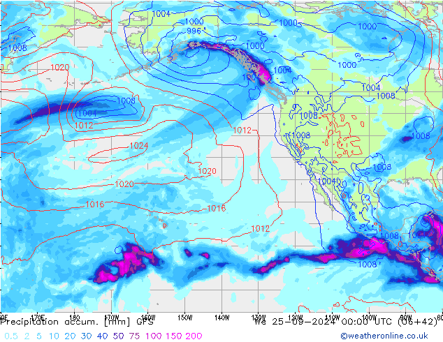 Precipitation accum. GFS  25.09.2024 00 UTC