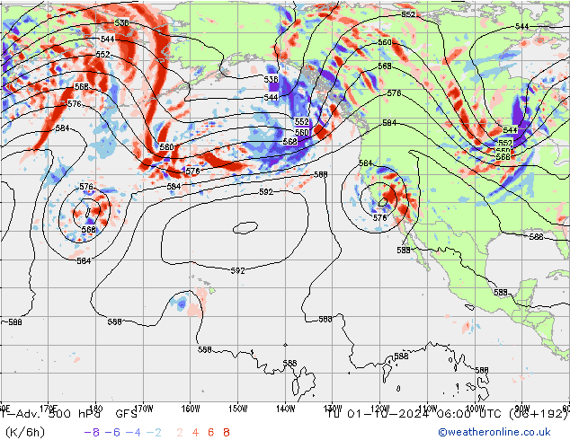 T-Adv. 500 hPa GFS Tu 01.10.2024 06 UTC