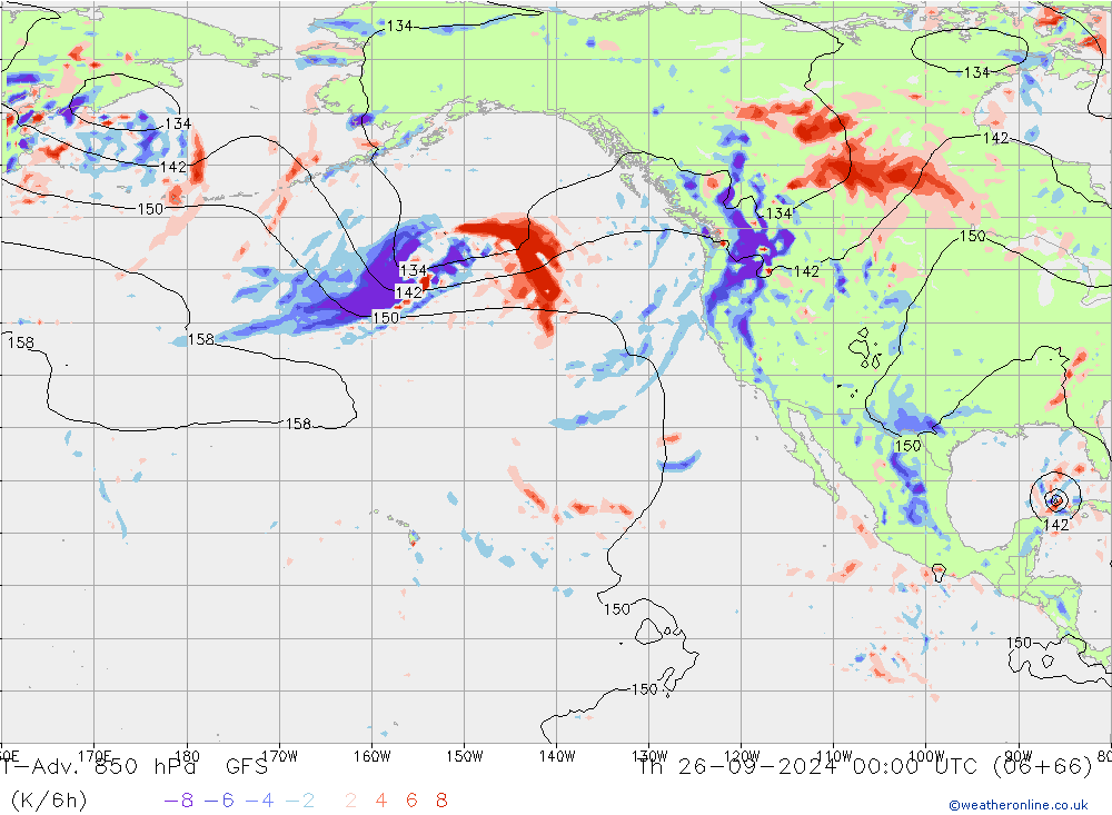 T-Adv. 850 hPa GFS Th 26.09.2024 00 UTC