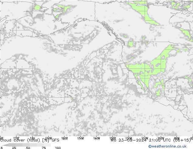 Nubes (total) GFS lun 23.09.2024 21 UTC