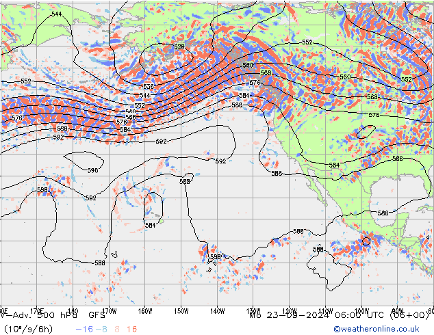 V-Adv. 500 hPa GFS lun 23.09.2024 06 UTC