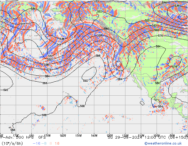 V-Adv. 500 hPa GFS Paz 29.09.2024 12 UTC