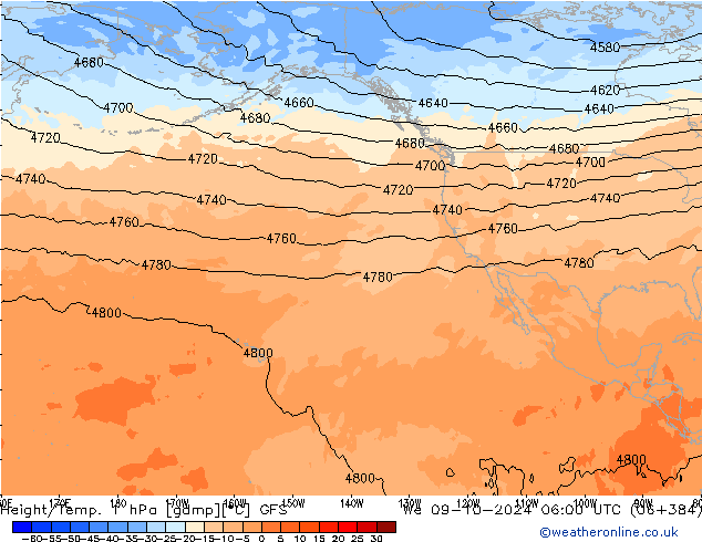 Yükseklik/Sıc. 1 hPa GFS Çar 09.10.2024 06 UTC