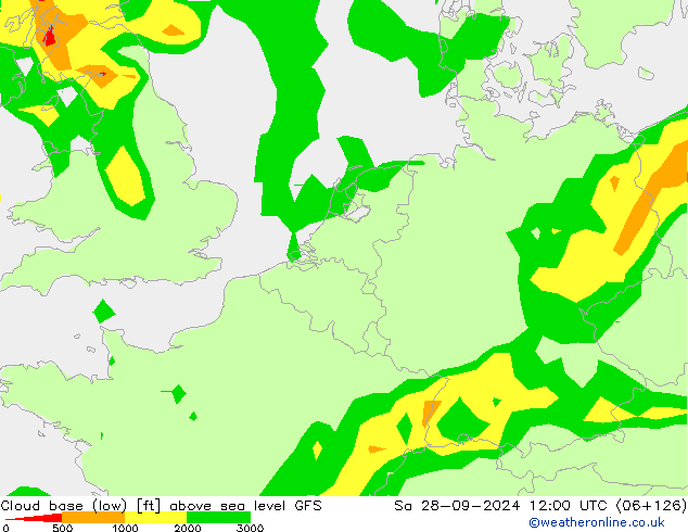 Cloud base (low) GFS  28.09.2024 12 UTC