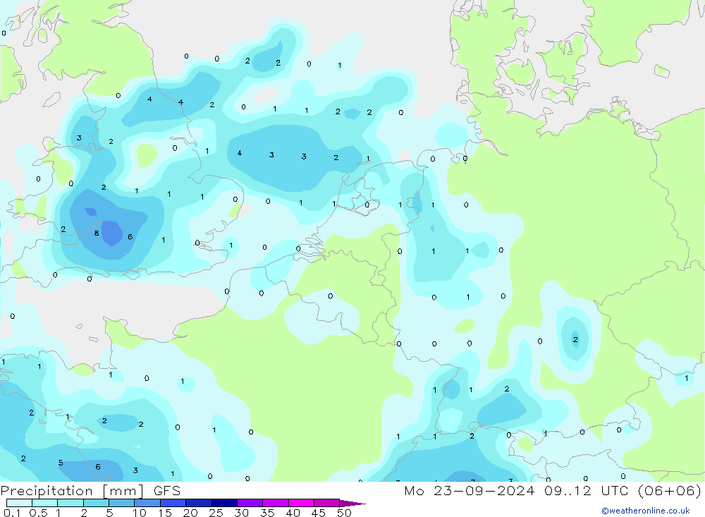 opad GFS pon. 23.09.2024 12 UTC