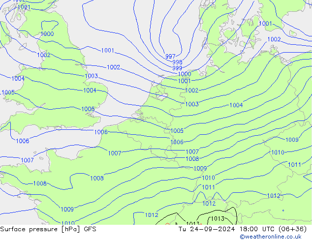 pression de l'air GFS mar 24.09.2024 18 UTC