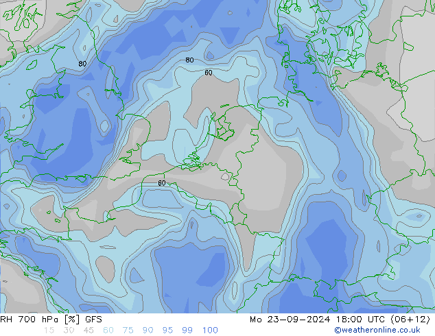 RV 700 hPa GFS ma 23.09.2024 18 UTC