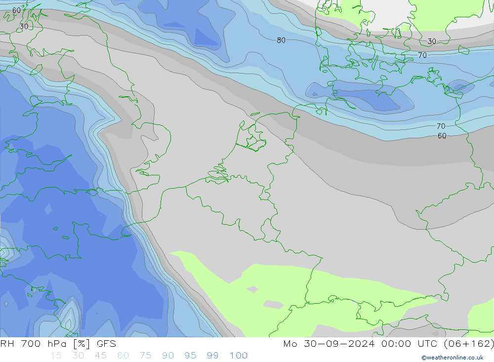 RV 700 hPa GFS ma 30.09.2024 00 UTC