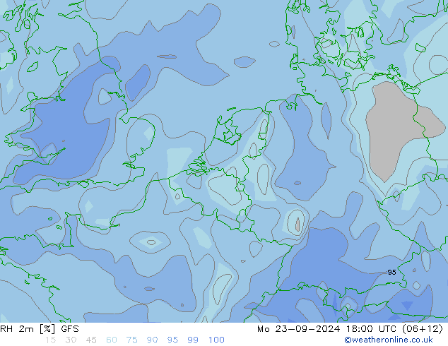 RH 2m GFS пн 23.09.2024 18 UTC