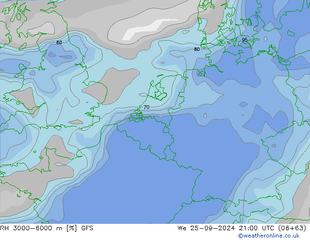 Humedad rel. 3000-6000m GFS mié 25.09.2024 21 UTC