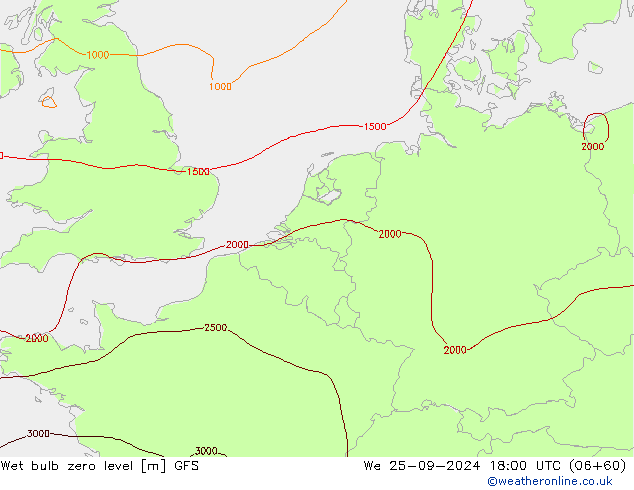 Theta-W Sıfır Seviyesi GFS Çar 25.09.2024 18 UTC