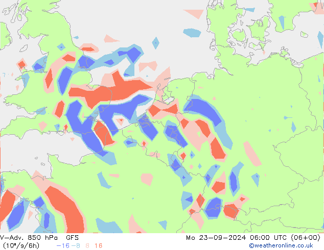 V-Adv. 850 hPa GFS lun 23.09.2024 06 UTC