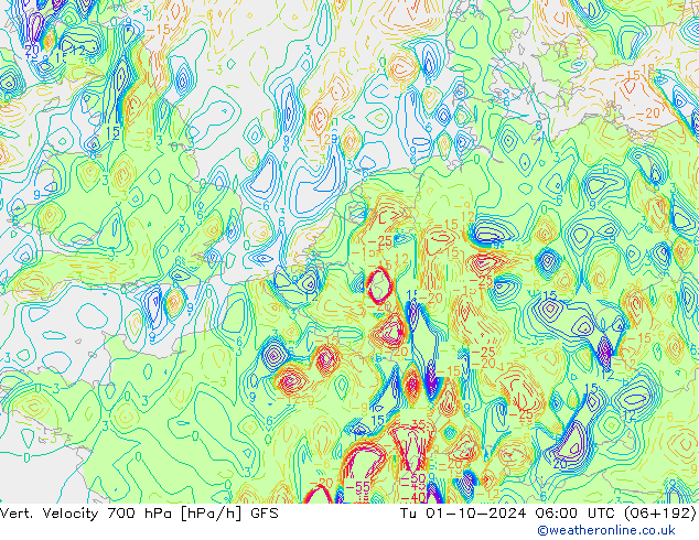 Vert. Velocity 700 hPa GFS Outubro 2024