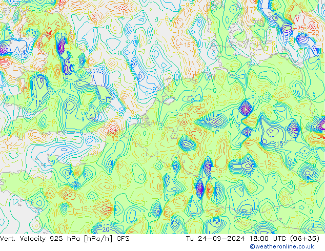 Vert. Velocity 925 hPa GFS mar 24.09.2024 18 UTC