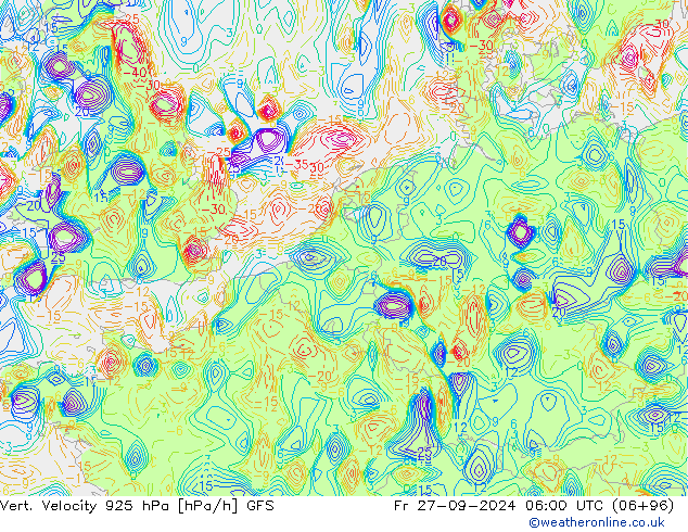 Vert. Velocity 925 hPa GFS Sex 27.09.2024 06 UTC