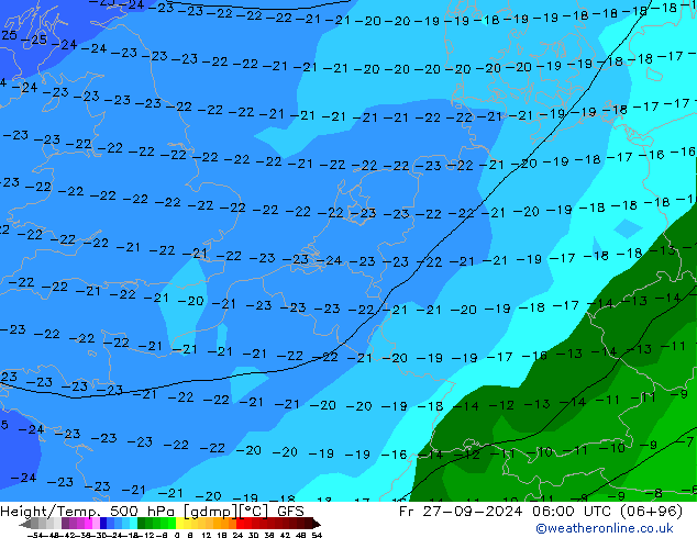 Z500/Rain (+SLP)/Z850 GFS pt. 27.09.2024 06 UTC