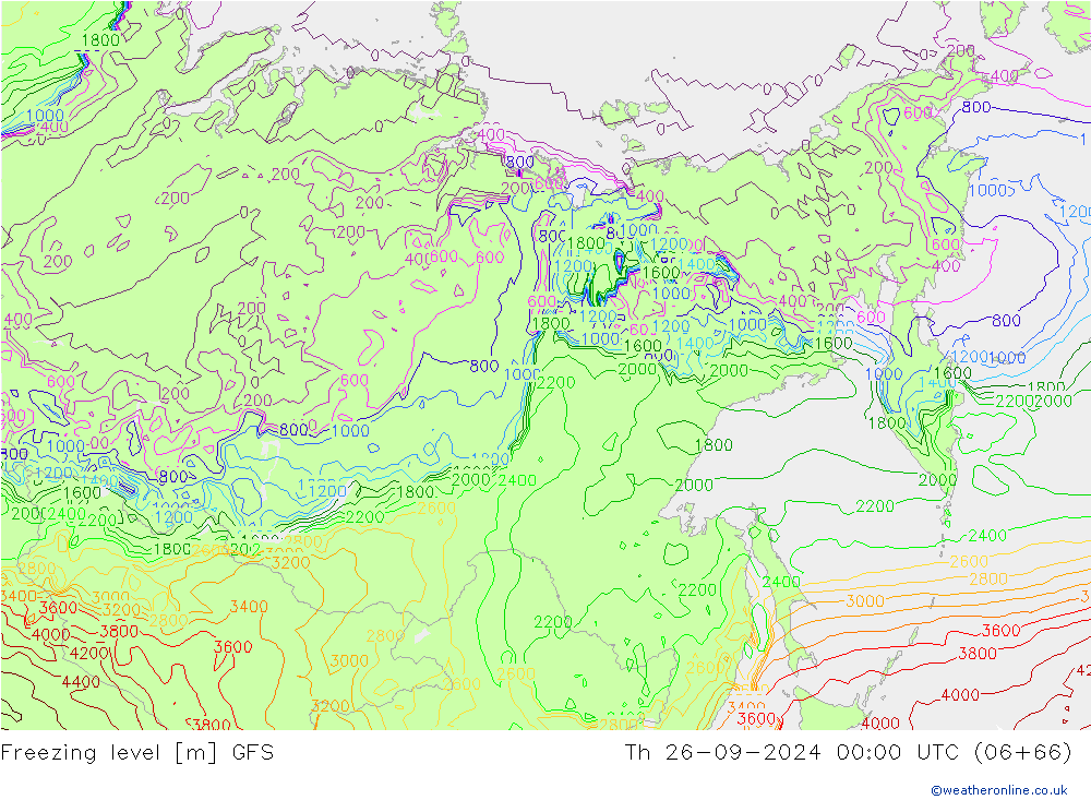 Donma Seviyesi GFS Per 26.09.2024 00 UTC