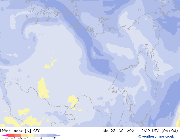 Lifted Index GFS Seg 23.09.2024 12 UTC