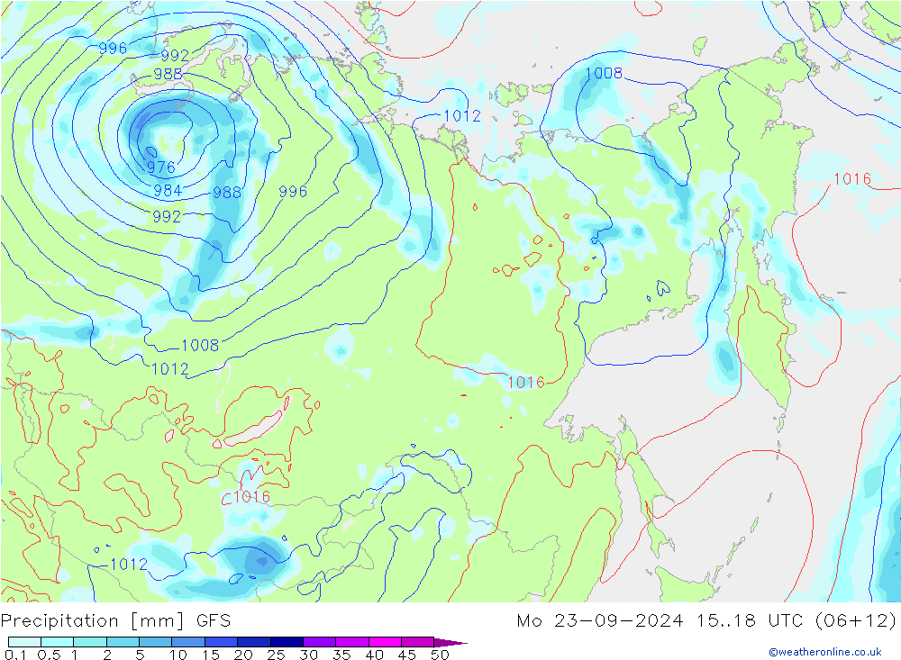 Precipitación GFS lun 23.09.2024 18 UTC