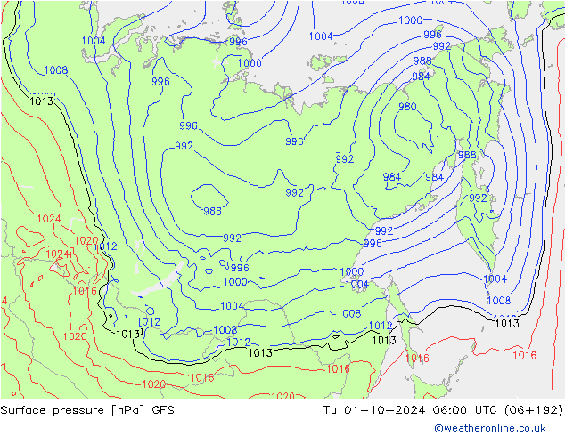 GFS: wto. 01.10.2024 06 UTC