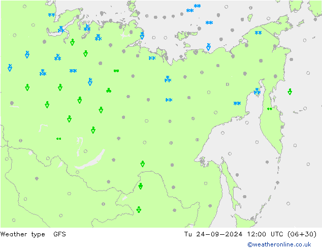 tipo de precipitação GFS Ter 24.09.2024 12 UTC